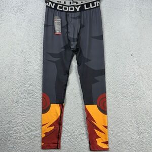 Cody Lundin Leggings Compression Men XL Gray Black Naruto Hero Elastic Waist NEW